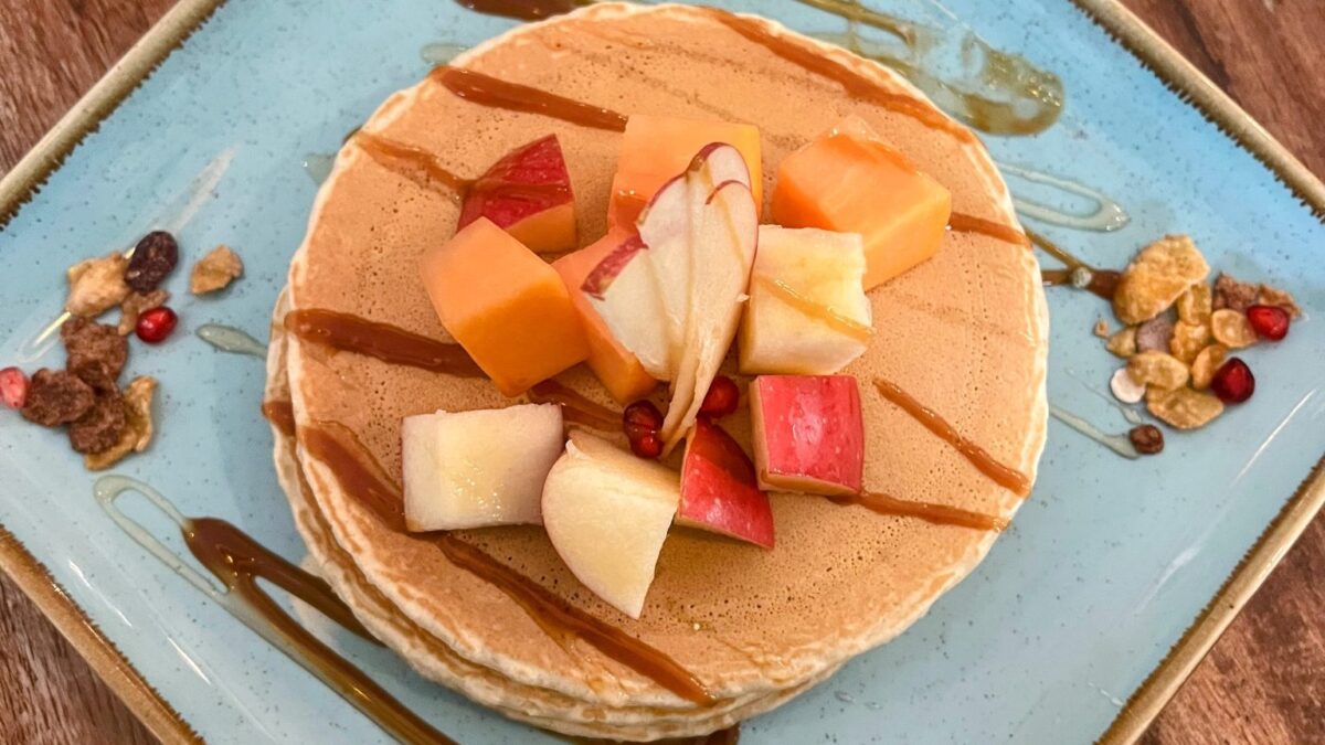 Fluffy Buttermilk Pancakes with Warm Maple Butter